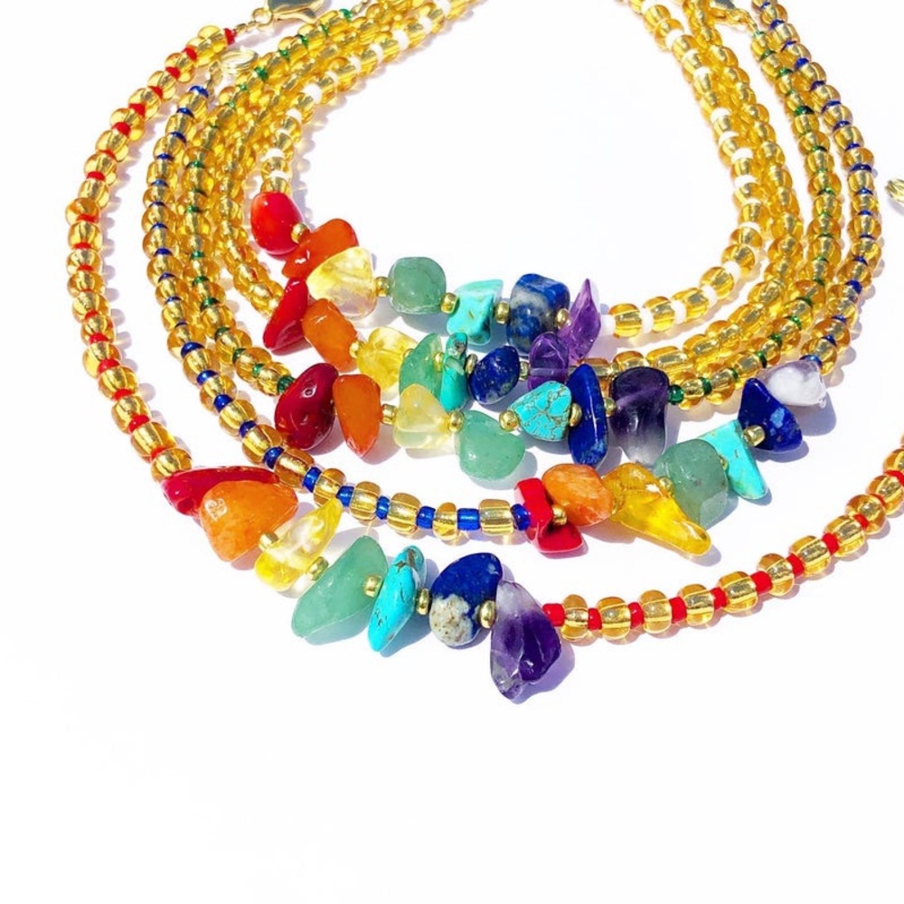 7 CHAKRA beaded anklet
